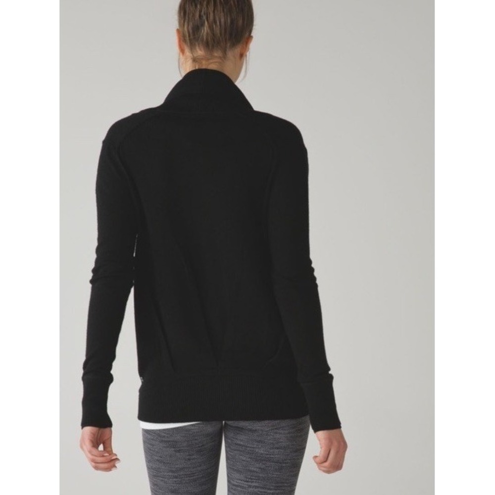 Lululemon Done Your Asana Pullover  Wrap Cardigan Sweater Womens Wool Drawstring - Picture 5 of 11